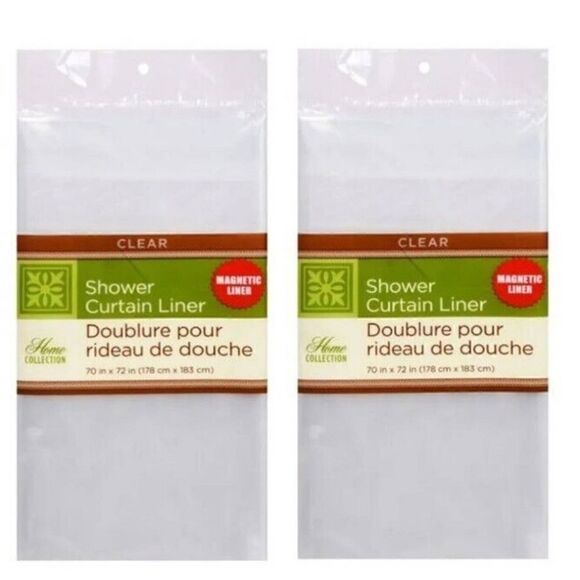 4 Pack Home Collection PEVA Shower Curtain Liners, clear 70x72 in - Picture 7 of 12